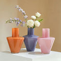 Modern Glass Vase Orange Decorative Flower Vase Minimalist Home Decor Vase for Living Room Table Centerpiece MegaBDM