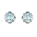 100% 925 Sterling Silver Natural Gemstone Blue Topaz Tiny Rose Stud Earrings Jewelry Gift for Women Destiny Jewellery