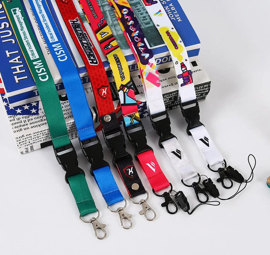 Custom Logo Woven Jacquard ID Card Holder Lanyards Eco-Friendly Polyester with Silk Screen & Offset Printing Hook Accessories MegaBDM