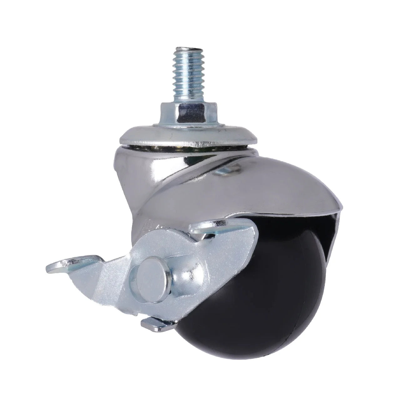 CCE Custom 1.5 Inch White Steel Zinc Finish Roller Ball Caster Wheels Light Duty Indoor Outdoor Use School Bathroom Kitchen