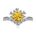 New GRA Colored Moissanite Diamond 925 Sterling Silver Cluster Flower Engagement Ring Jewelry for Women Destiny Jewellery