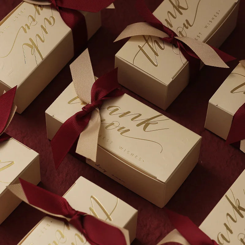 High-End Ins Style Wedding Candy Box Art Paper with Embossing Wedding Gift Box for Chocolate Housewarming Engagement