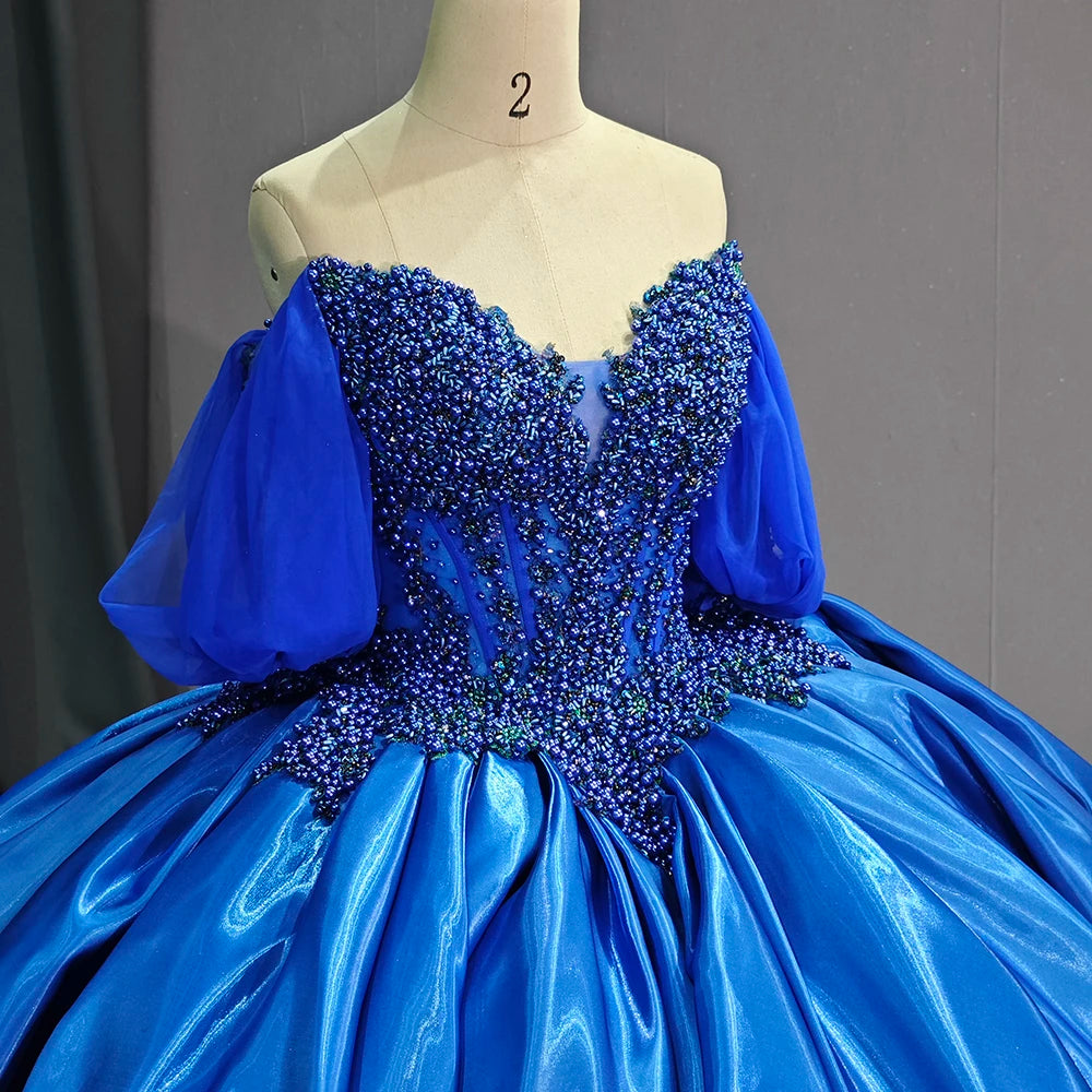 Jancember 1247 Beautiful Off Shoulder Sweetheart Royal Blue Quinceanera Dresses MegaBDM