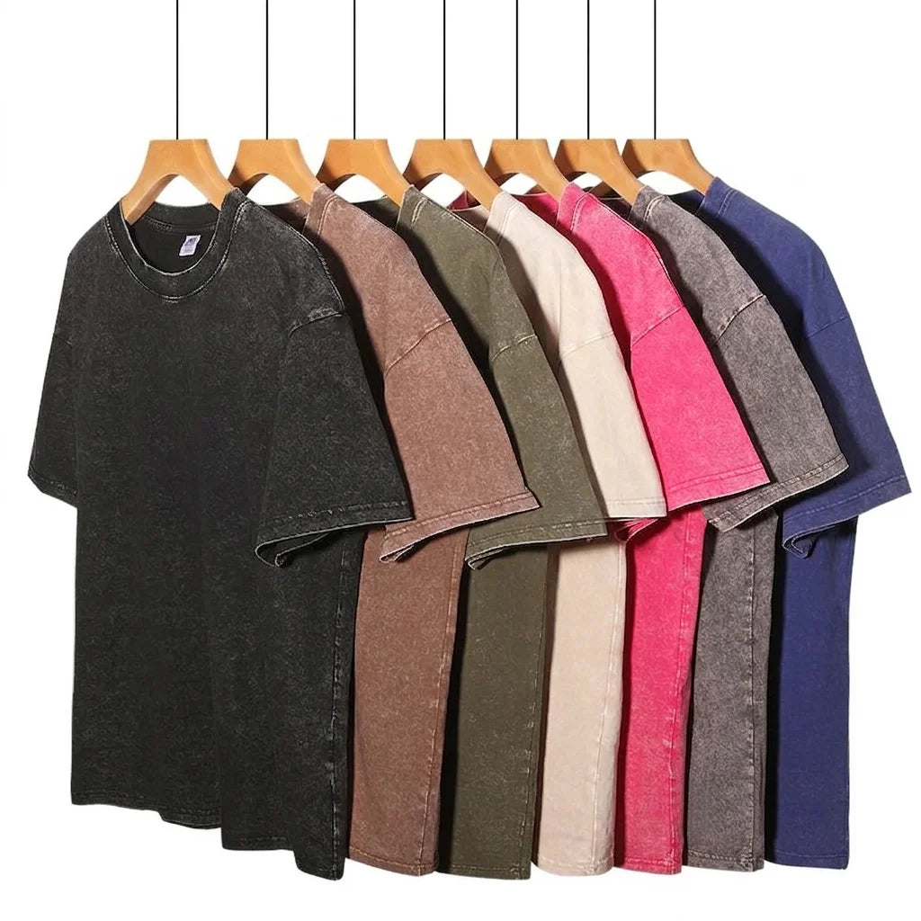 China Bangladesh Factory Price OEM Customized Logo Embroidery Distressed Washed Loose Fit Unisex Cotton T Shirt MegaBDM