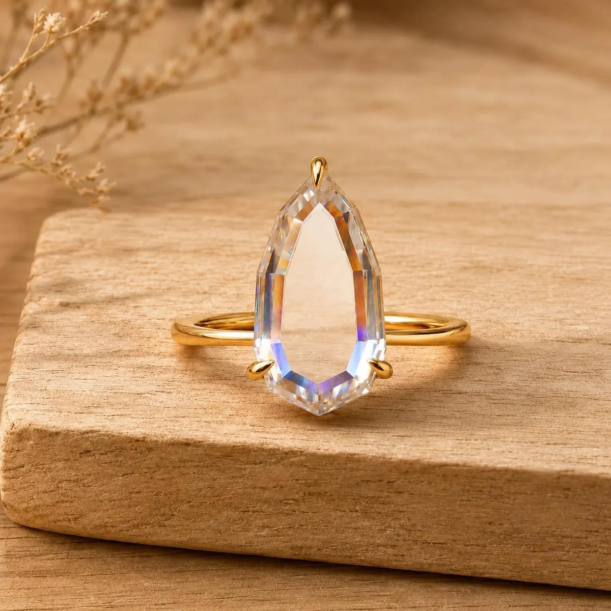 Custom Portrait Cut Lab Grown Diamond Solitaire Ring Luxury IGI Certified VVS Lab Made Diamond Engagement Rings Jewelry MegaBDM