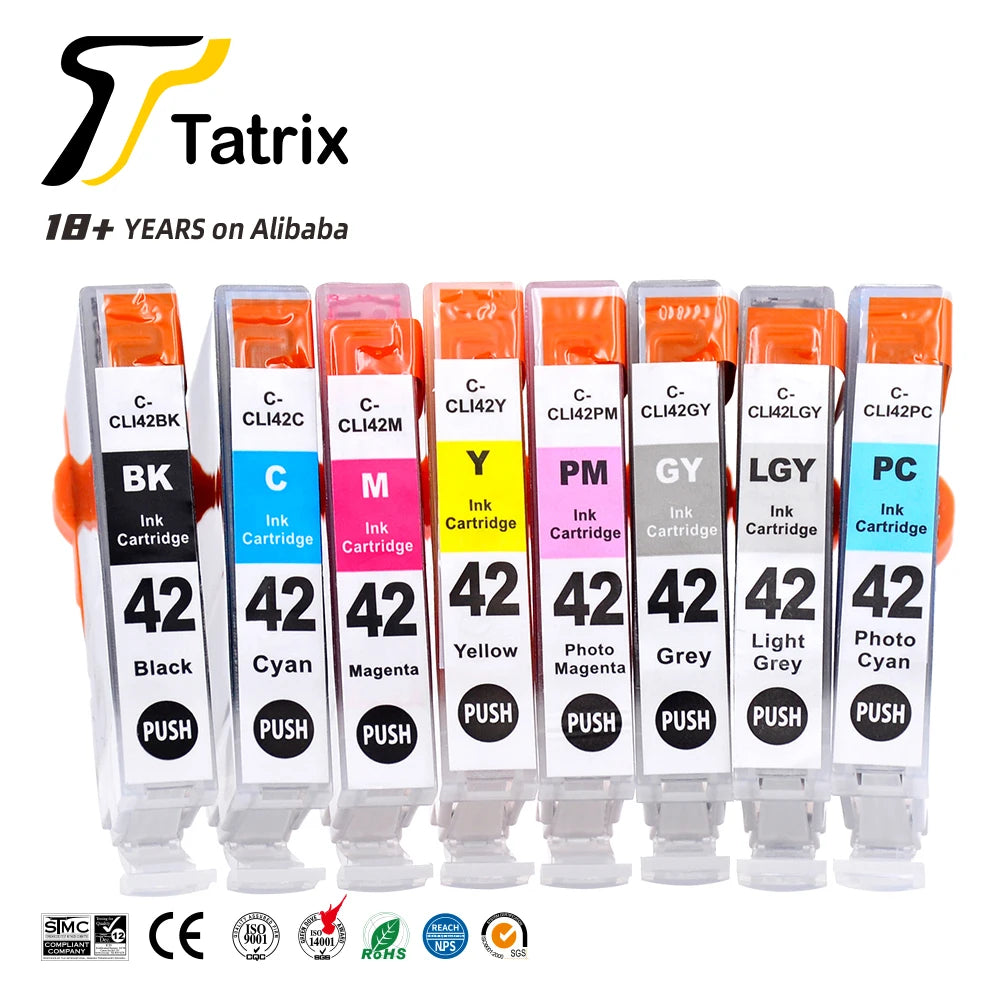 Tatrix CLI42 cli42 Color Compatible Ink Cartridge for Canon Printer PIXMA Pro 100/100S