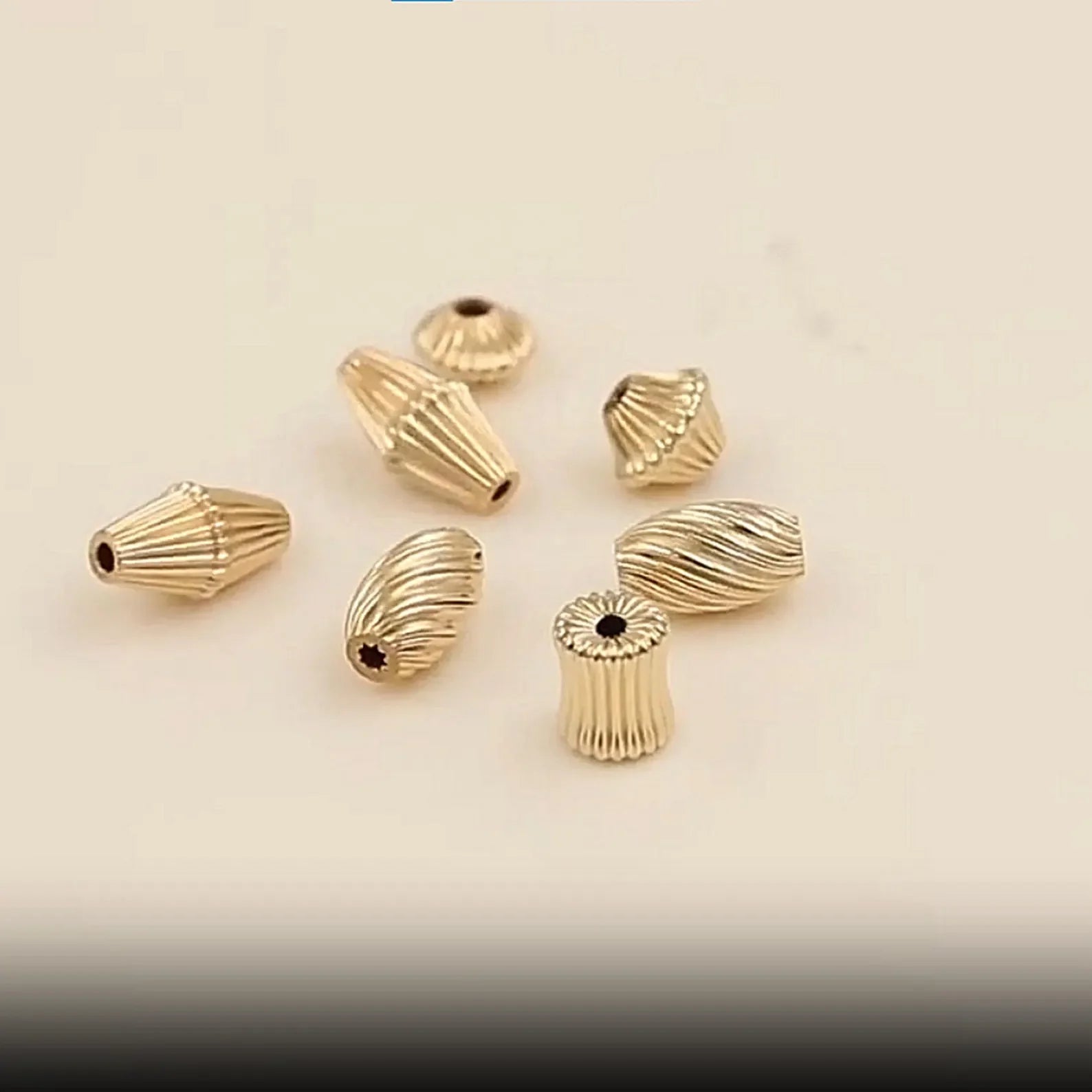 GP US 14k Gold Filled Spacer Corrugated Saucer Beads Diy Jewelry Findings and Finding Wholesale Jewelry Making for Bracelet