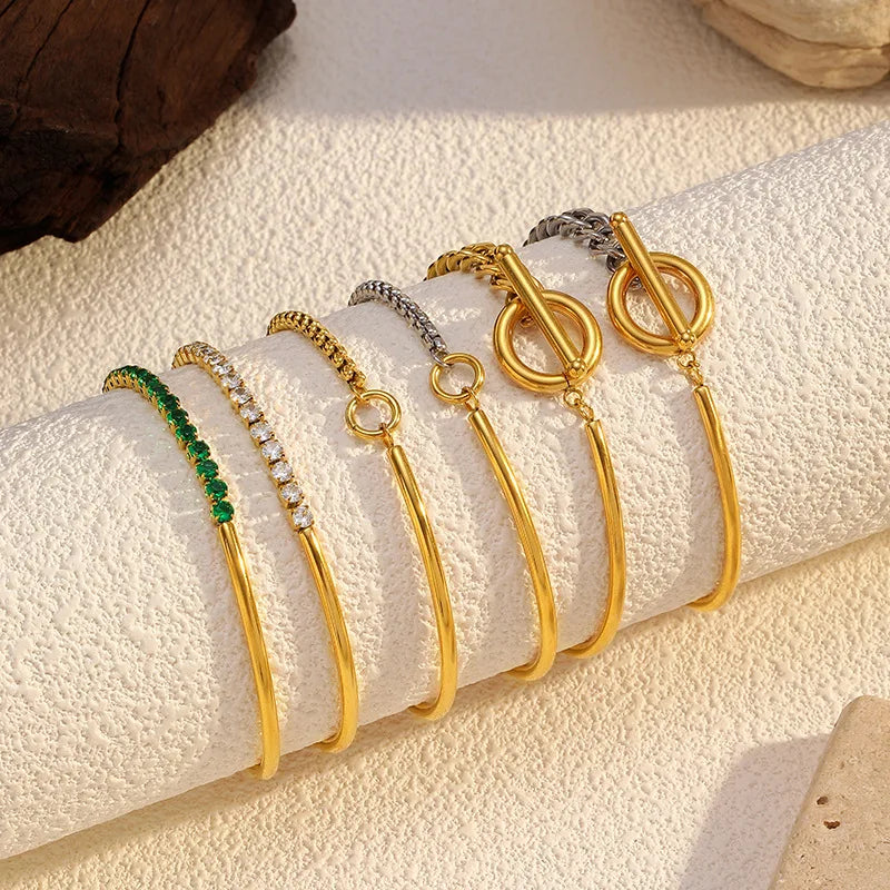 2025 European and American Cross-border Fashion Stainless Steel Bracelet Light Luxury High-end Design Jewelry Women Wholesale