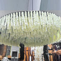 Customized Indoor Wedding Ceiling Decorative Hanging White Artificial Wisteria Flowers MegaBDM