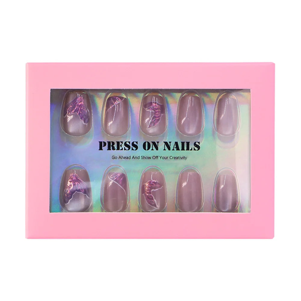 Custom Logo Nail Art Packaging Boxes Pretty Design Box Carton for Press-on Nails