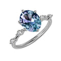 New Silver 925 Color Change Stone Jewelry Vintage Oval Cut Alexandrite Engagement Ring for Women Destiny Jewellery