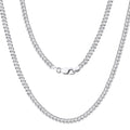Factory Wholesale Sterling Silver 925 Jewelry Italian 2.5mm 3mm 5mm White Gold Plated Franco Link Chain Necklace for Men