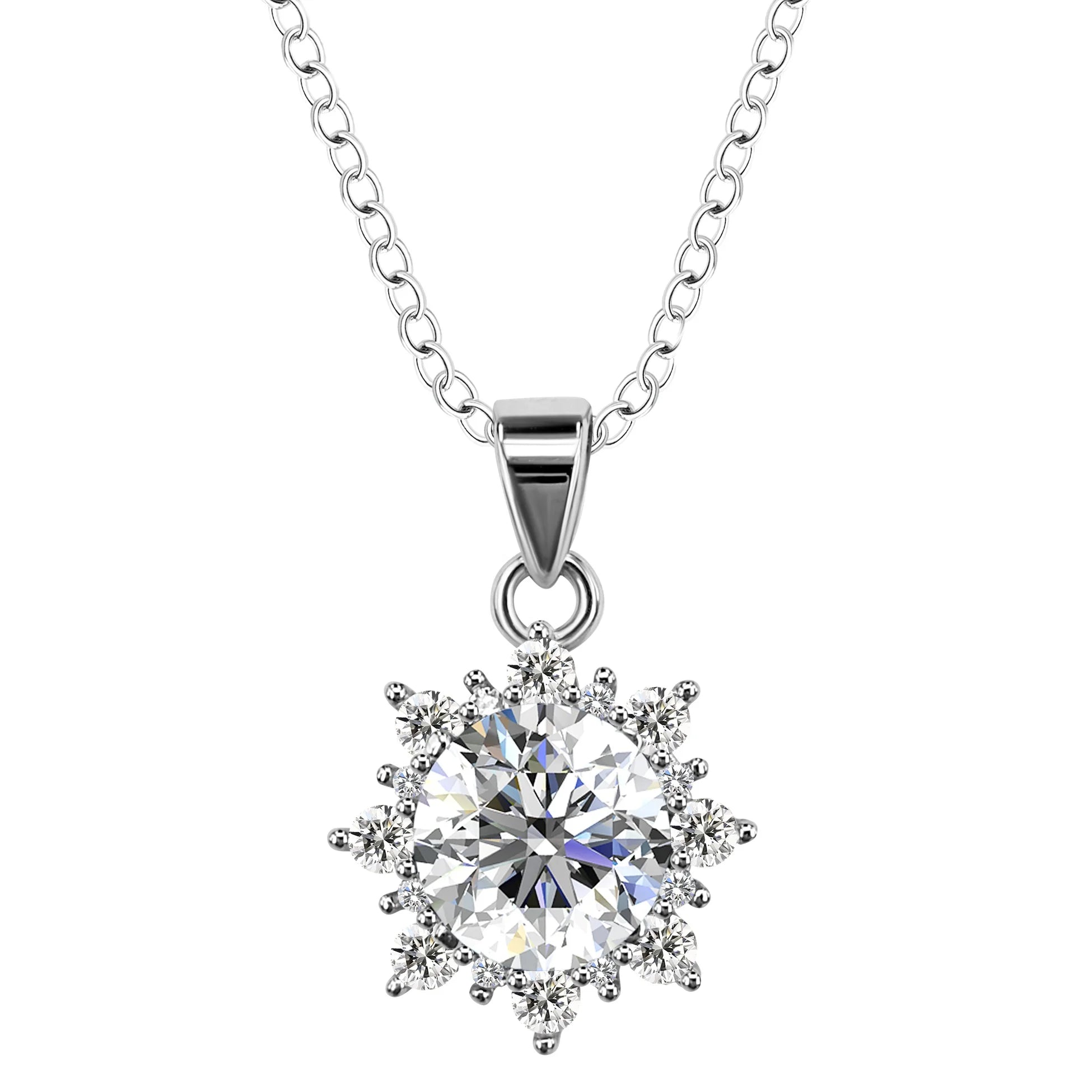 New Environmental Friendly GRA Certified Moissanite Diamond Luxury S925 Sun Flower Pendant Women Necklace Destiny Jewellery