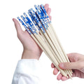 Wholesale Custom Logo Eco-Friendly Bamboo Disposable Camping Modern Luxury Twin Sushi Flatware Set Smooth Wooden Chopsticks