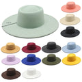 Wholesale Black White Western Chapeaux Femmes Big Wide Brim Felt Fadora Pork Pie Fedora Hat for Women Men Pork Pie Churc MegaBDM