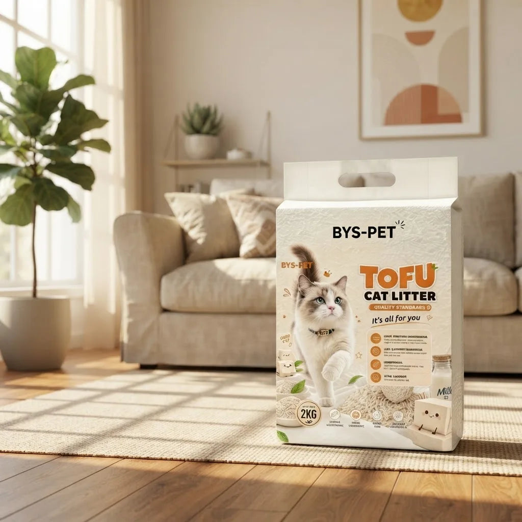 BYS-PET Economical Tofu Cat Litter 2KG Bag with Handle for Wholesale Pet Supplies and Bulk Retail Replenishment MegaBDM