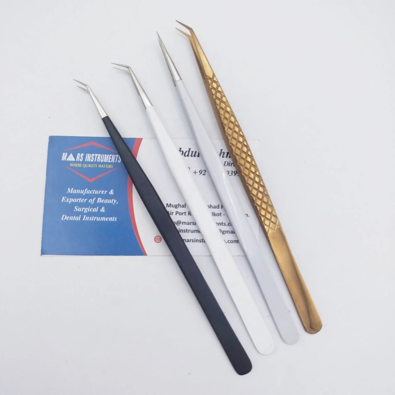 Professional High Quality Stainless Steel Eyelash Extension Tweezers 45 Degree Lash Tweezers with Sustainable Pointed Fiber Tip