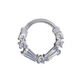 G23 F136 Implant Grade Titanium Hinged Segment Cartilage  Nose Hoop Rings with CZ Body Piercing Jewelry