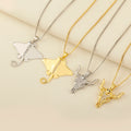 QIKU Jewelry Manta Ray Bull Head Gold Plated Link Chain Casual Hiphop Trendy Pendant Necklace with Cubic Zirconia and Gift