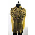 Luxurious Gold Beaded Embroidered Nylon Capes-Exquisite Handcrafted Evening Wear and Bridal Cover-Ups by Ellora MegaBDM