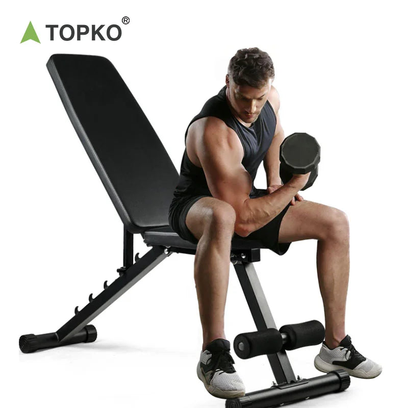 TOPKO Portable Bench Press Training Bench Sit-Up Strength Training Bench MegaBDM