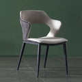 Nordic Black Modern Hotel Leather Designer Italian Style Dining Chair Curved Back Diningroom Furniture Metal Dining Chair