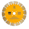 OEM Industrial Wide Teeth 195mm Segmented Diamond Saw Blade Ti-Coated Finish for Wall Concrete Cutting/Grooving 3-Year Warranty MegaBDM