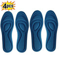 4Pcs Memory Foam Orthopedic Insoles for Shoes Antibacterial Deodorization Sweat Absorption Insert Sport Shoes Running Pads - Blue-4pcs / EU41-42
