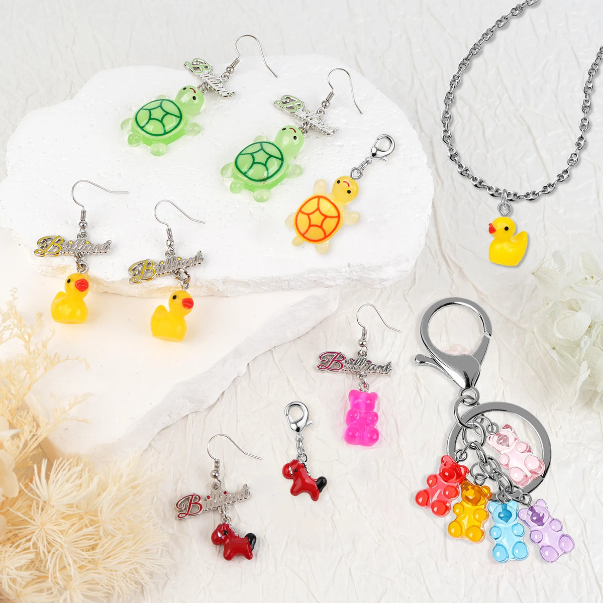 Wholesale Bulk Custom Kawaii Flat Back Resin Charm Cartoon Animal Mixed Resin Charms for DIY Resin Crafts Jewelry Making MegaBDM