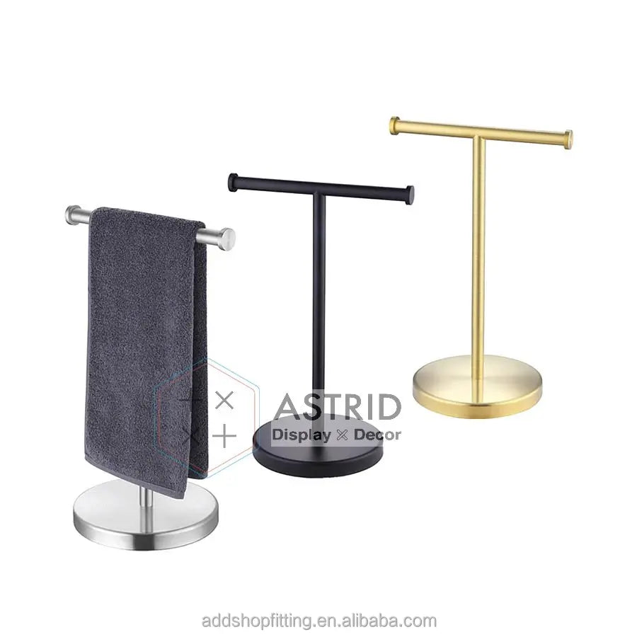 T Polished Black Stainless Steel for Modern Countertop Storage Stand Toilet Paper Holder Garment Rack Bathroom Metal Carton