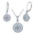 Jewelry Set Necklace Fashion Luxury 925 Silver Round Cut Moissanite Hoop Earrings for Women