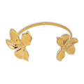 Wholesale Trendy Stainless Steel Big Flower Cuff Bangle 18K Gold Plated Unisex Wedding Bracelet