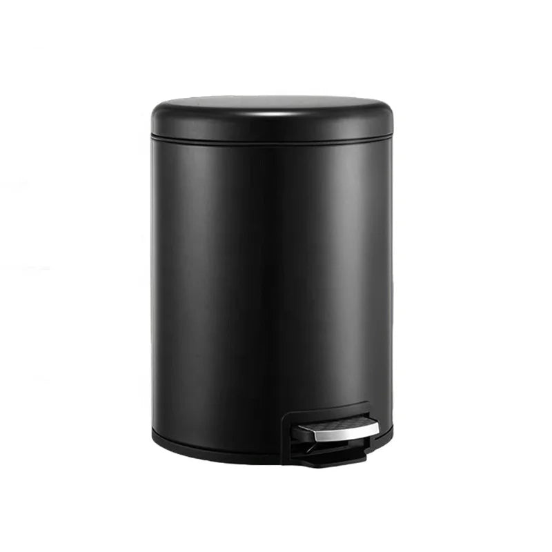 Stainless Steel Trash Can Household Fashion Garbage Bin with Cover Pedal Foot Step Waste Bin  Kitchen Bathroom Hotel Bucket
