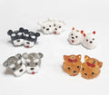 Custom Glass Colored Dog Animal Beads with Circle Decorative Ornament
