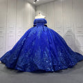 Jancember LSMU37 Vintage Royal Blue Sequins Quinceanera Dresses With Bow