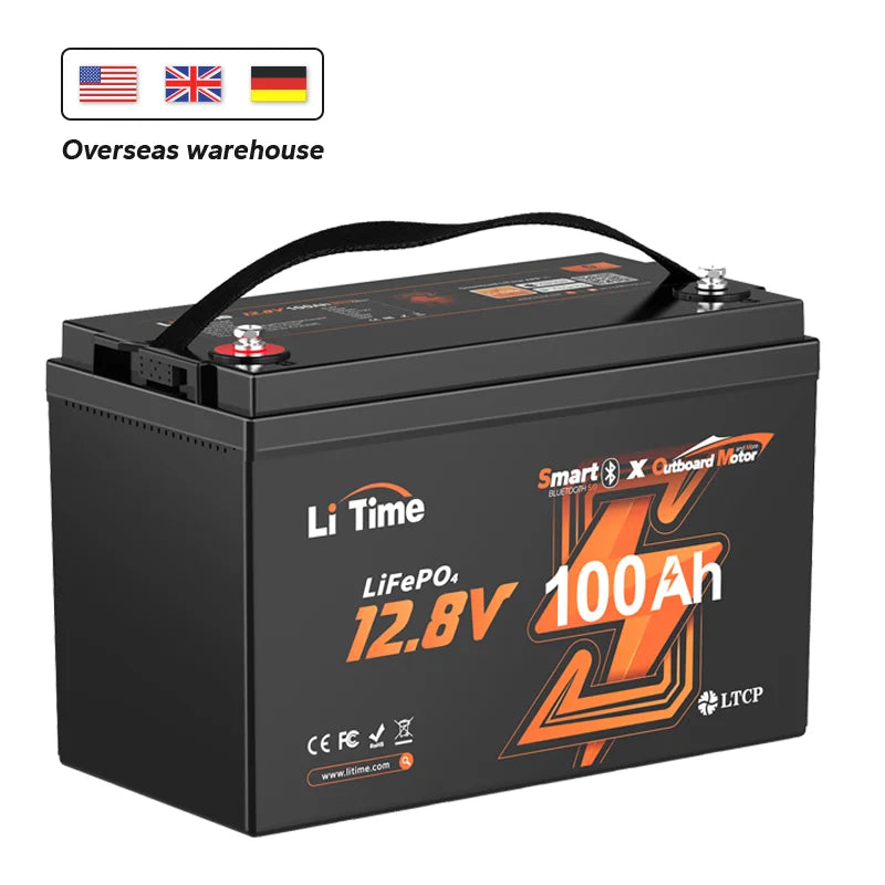 US Stock OBM LiTime Traffic Saving 12V 100Ah Lithium Marine Battery for Electric Outboard Motors Wholesale From OBM
