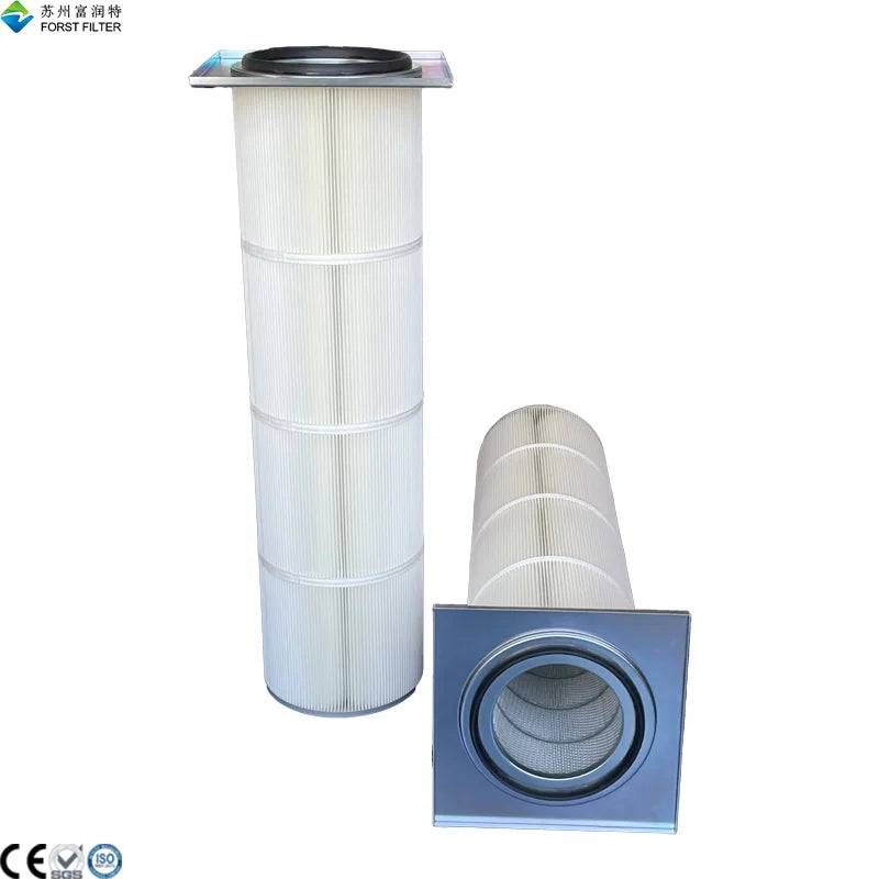 Dust Collector H13 Square Flange Industrial Chuck Type Polyester Filter Cartridge Pleated Air Filter Element MegaBDM