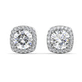 Wholesale Priced 1CT GRA Moissanite Diamond Jewelry Hypoallergenic 925 Silver Square Halo Stud Earrings Destiny Jewellery