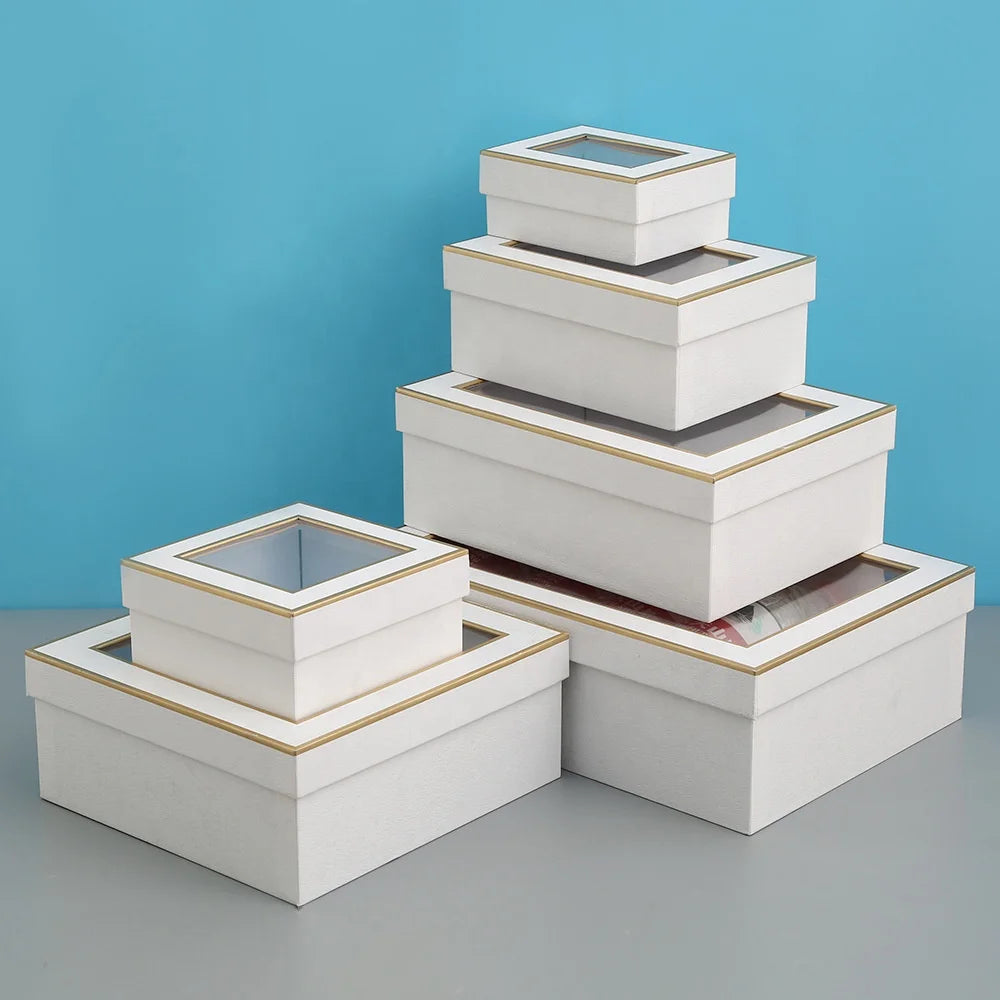 XJH Wholesale Lipstick Gift Box Flower Window Box with Recycled Materials Matt Lamination and Embossing Features