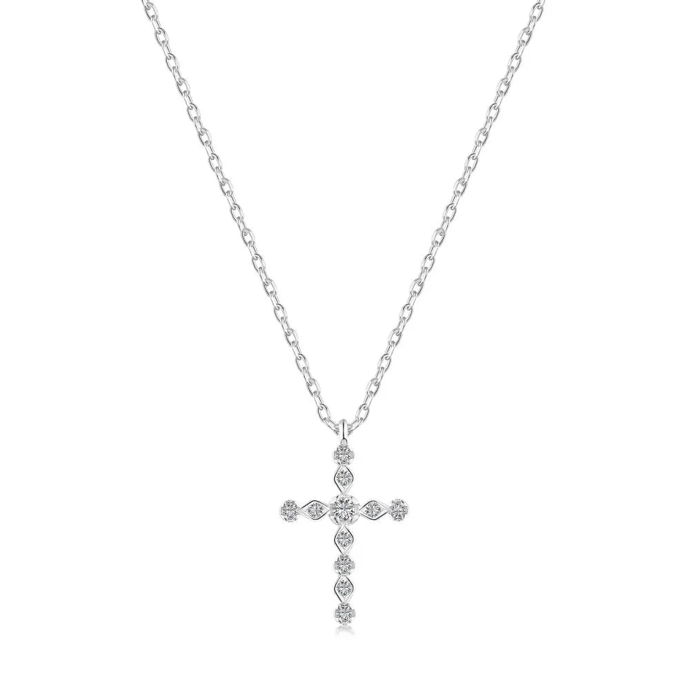 Minimalist Cross Pendant 925 Sterling Silver Wholesale Silver Cross Chain Necklace for Women Girlfriend and Boyfriend Necklaces