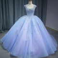 Jancember 1276 Shiny Blue Sleeveless 3d Flower Quinceanera Beading Dresses MegaBDM