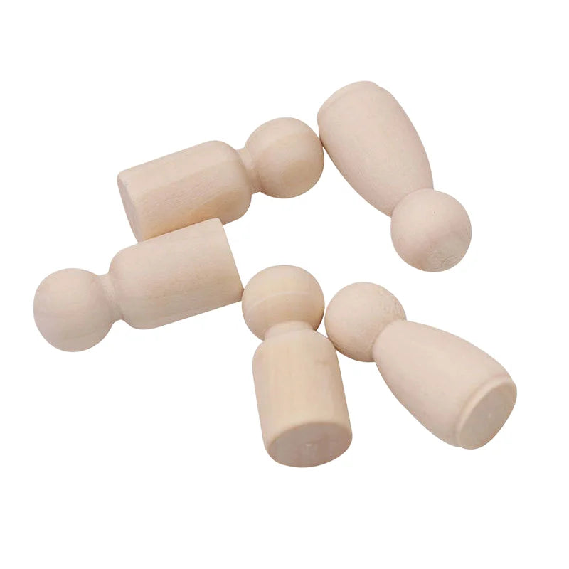 35mm Wooden Puppet Natural Wood Color Small Wooden Figure Children's Doodle Small Wooden Doll DIY Woodcraft MegaBDM