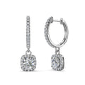925 Silver Dangling Drop Yellow Moissanite Diamond Halo Stud Earrings Luxury Jewelry Birthday Gift for Women Destiny Jewellery