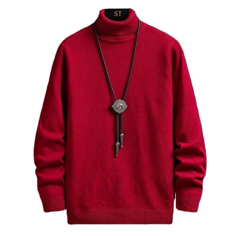 OEM custom logo embroidery printed design cross-border winter men's sweaters  inner wear knitted sweatshirts