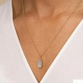 Women Jewelry 18k Gold Plated Rectangle Shell Pendant Choker Necklace Stainless Steel Jewelry Wholesale