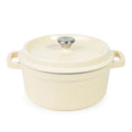 Raylon RTS Eco-Friendly Non-Toxic 26cm White Cast Iron Pot with Enamel Coating Dutch Oven Cookware Set for Camping