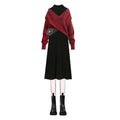 Plus Size 2025 Fall Women's Casual Sets Top And Knitted Maxi Dress Set Ropa Wholesale