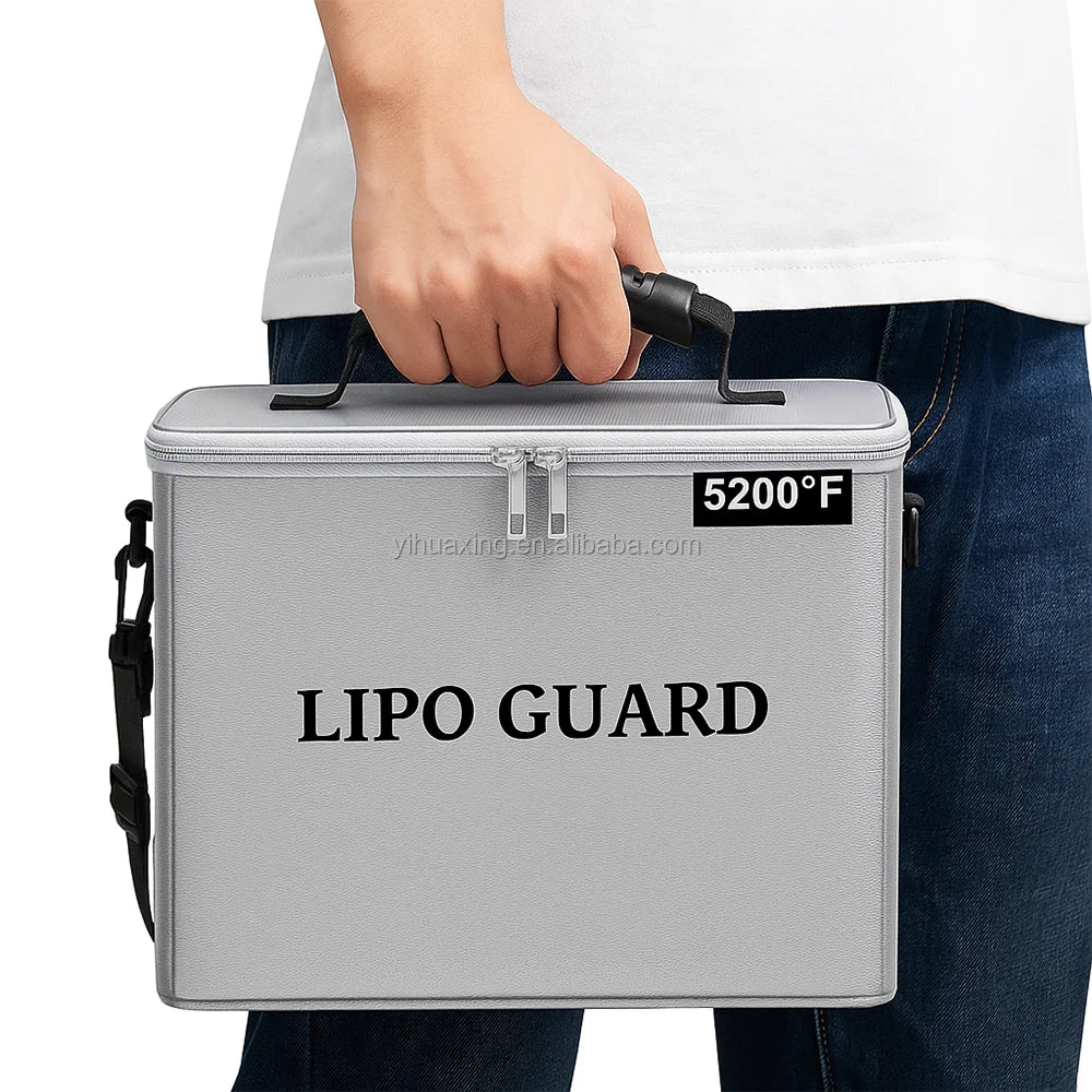 YHX Customized Fireproof Safety Battery Pack 9.8*8.8*5.5inch Explosion-proof Outdoor Mobile Power Portable Bag