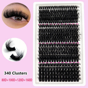 Wholesale 20Rows 60D-160D 3D Fluffy Clusters Lash Furry Segmented DIY Eyelashes Large-capacity 10-18mm Mix False Eyelash