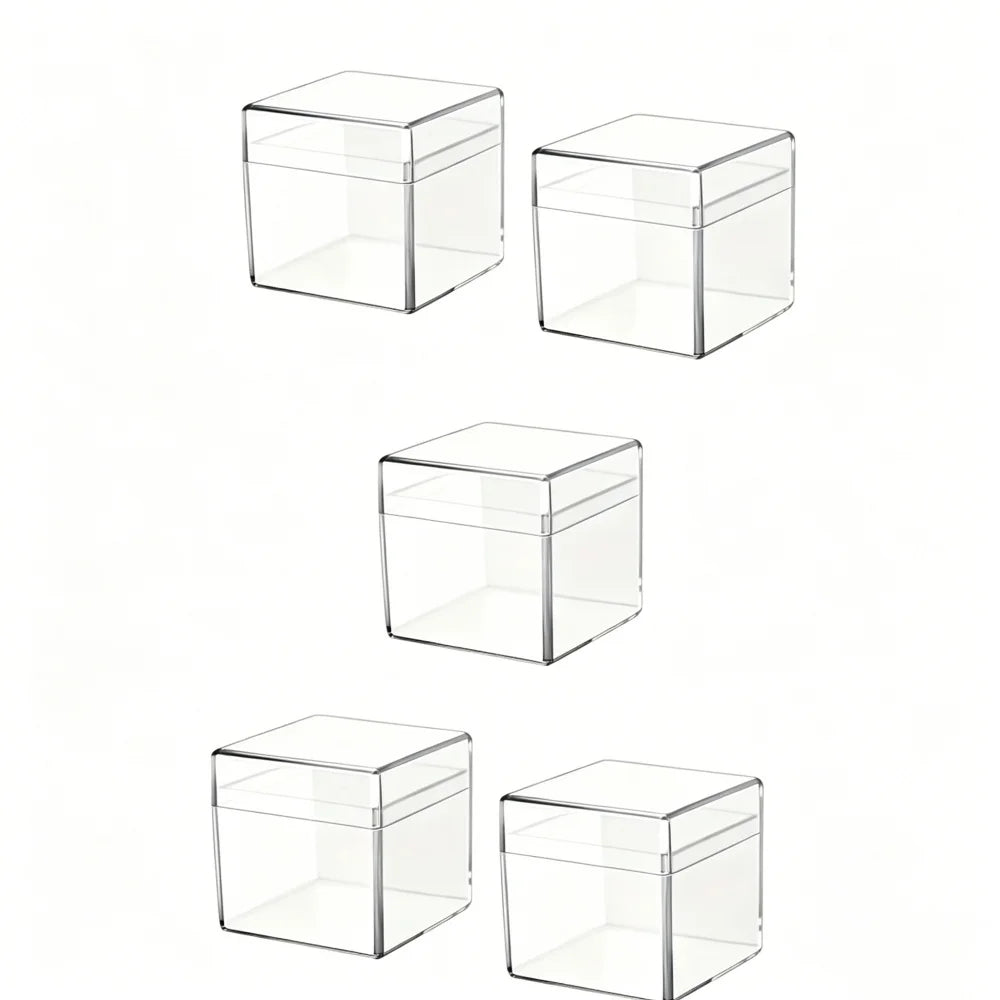 Element Cube Storage Box with Lid (Fits 1-in25.4 mm Items) Jewelry Display and Storage Box Party Decoration Box (5PCS Set)